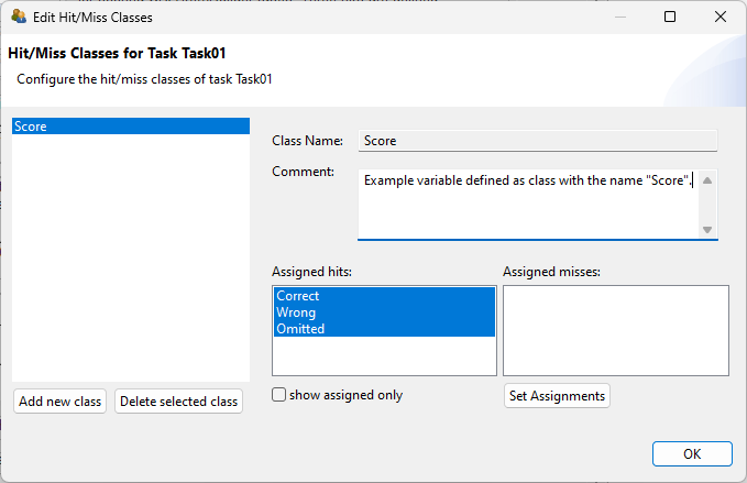 Class Definition Dialog for the item shown in Figure 5.2.
