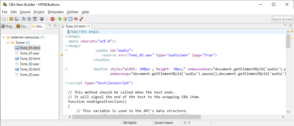 HTML document opened in an HTML Editor.