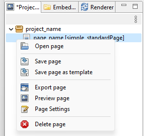 Context Menu in the Project Tree.